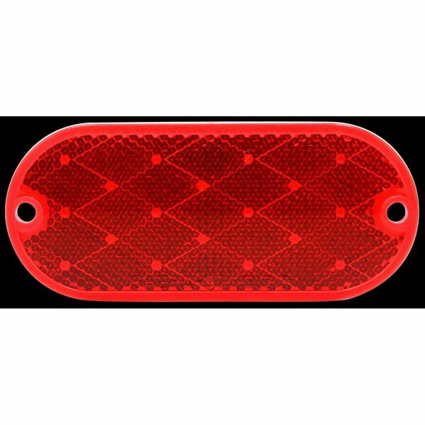 Truck-Lite Oval, Red, Reflector, 2 Screw 98031R
